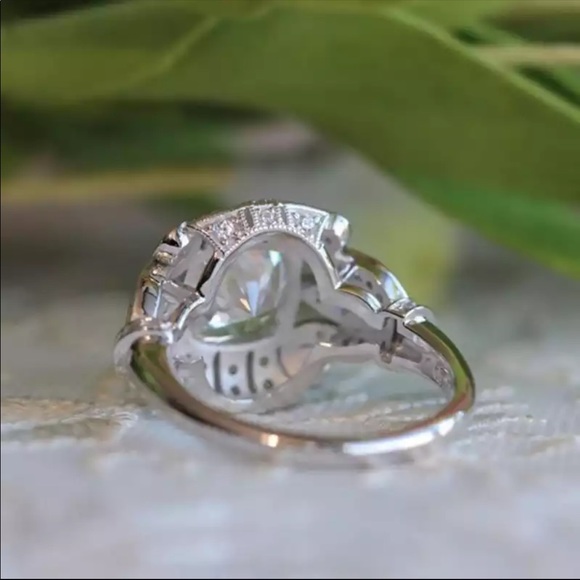 925 Silver Art Deco Statement Ring - Picture 4 of 8